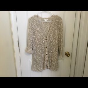Tan & White Cardigan